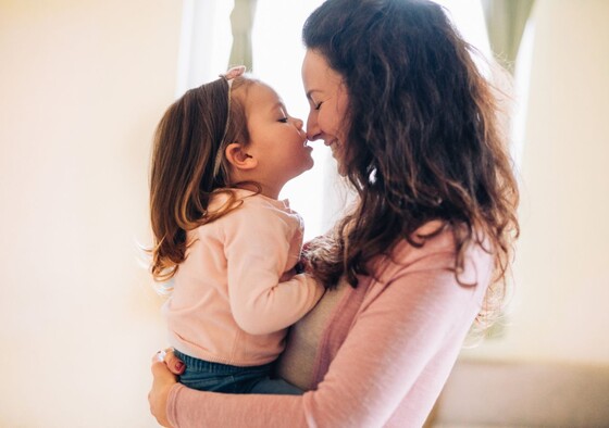 A mother and her young daughter