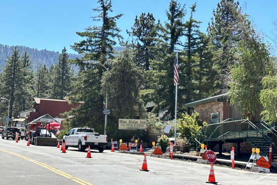 Construction on Park Drive in Wrightwood
