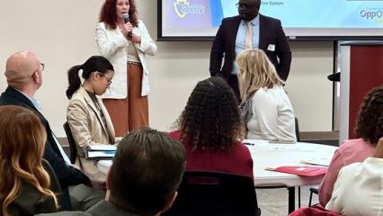 CDH Director Carrie Harmon and Chief of Homeless Services Director Marcus Dillard.