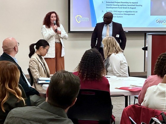 CDH Director Carrie Harmon and Chief of Homeless Services Director Marcus Dillard.