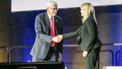 Photo of Vice Chair Paul Cook and Chair Dawn Rowe at State of the County.