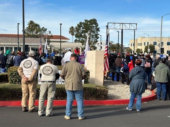 Photo of Victorville residents at City Hall during the MLK Jr. March
