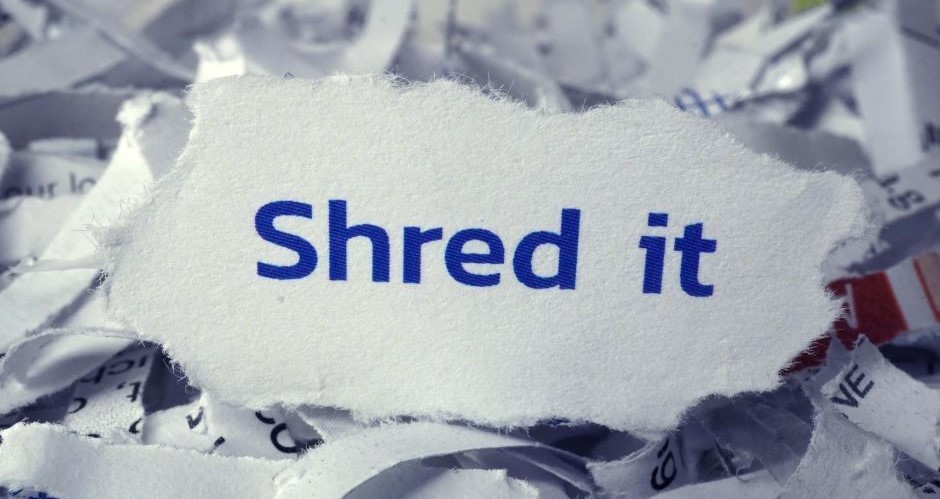 Paper that reads "Shred It"