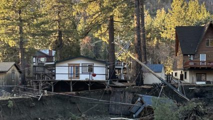 Flood damage from Dec 2025 storm in Wrightwood