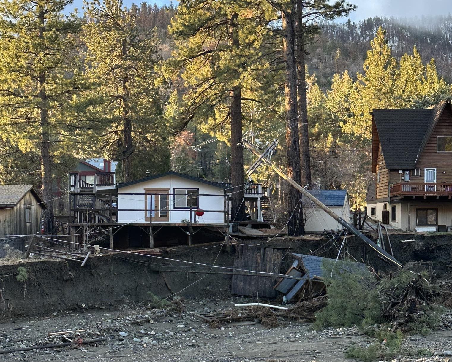 Flood damage from Dec 2025 storm in Wrightwood