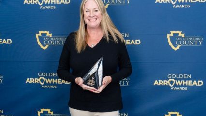 Communications Advisor Veronica Hill was honored to be recognized at San Bernardino County’s annual Golden Arrowhead Awards .