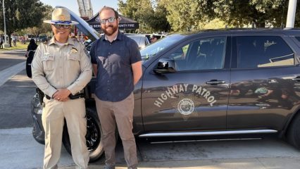 Sam Shoup with CHP officer