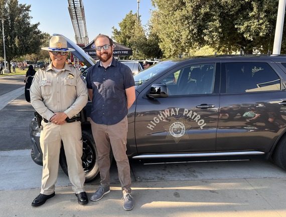 Sam Shoup with CHP officer