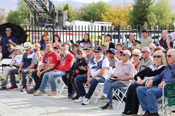 The crowd at Capt. McConnell Veterans Memorial and Park opening.